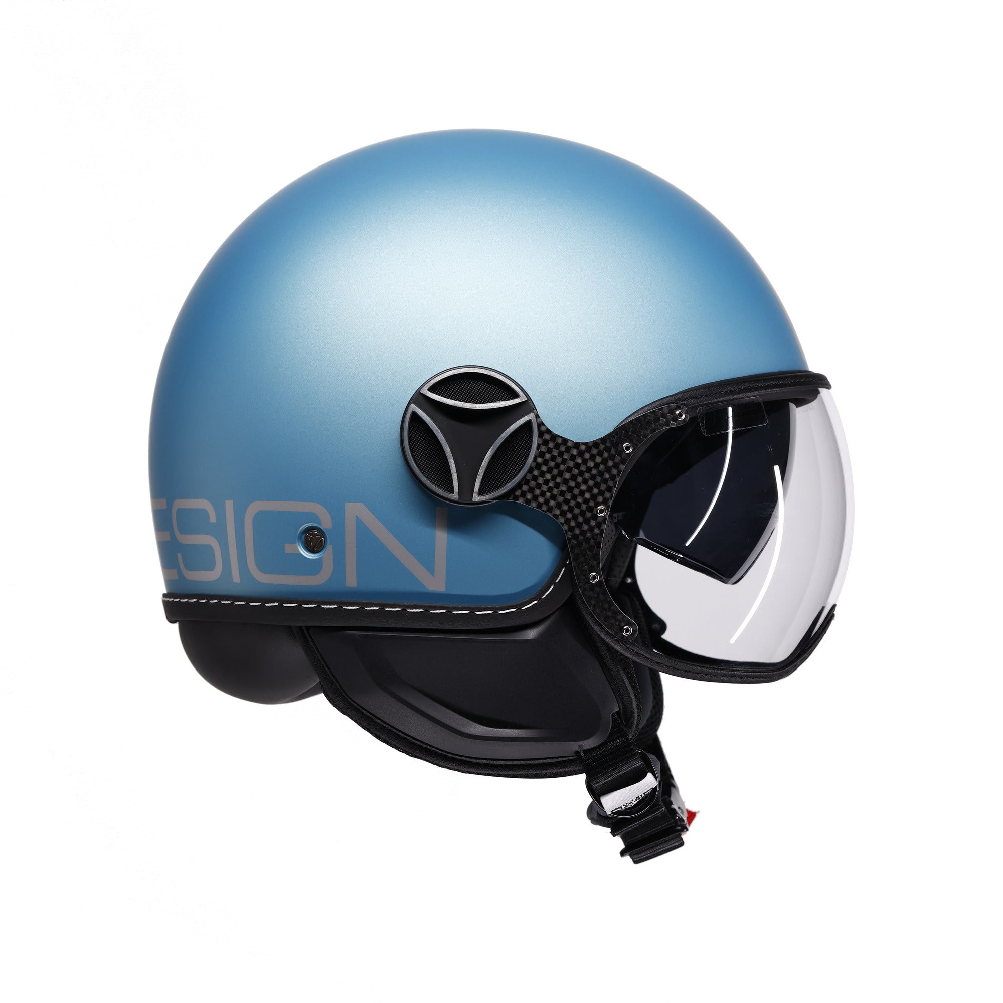 Casco Momo Design FGTR EVO Blu Primavera Silver - vista frontale