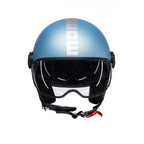 Casco Momo Design FGTR EVO Blu Primavera Opaco Silver