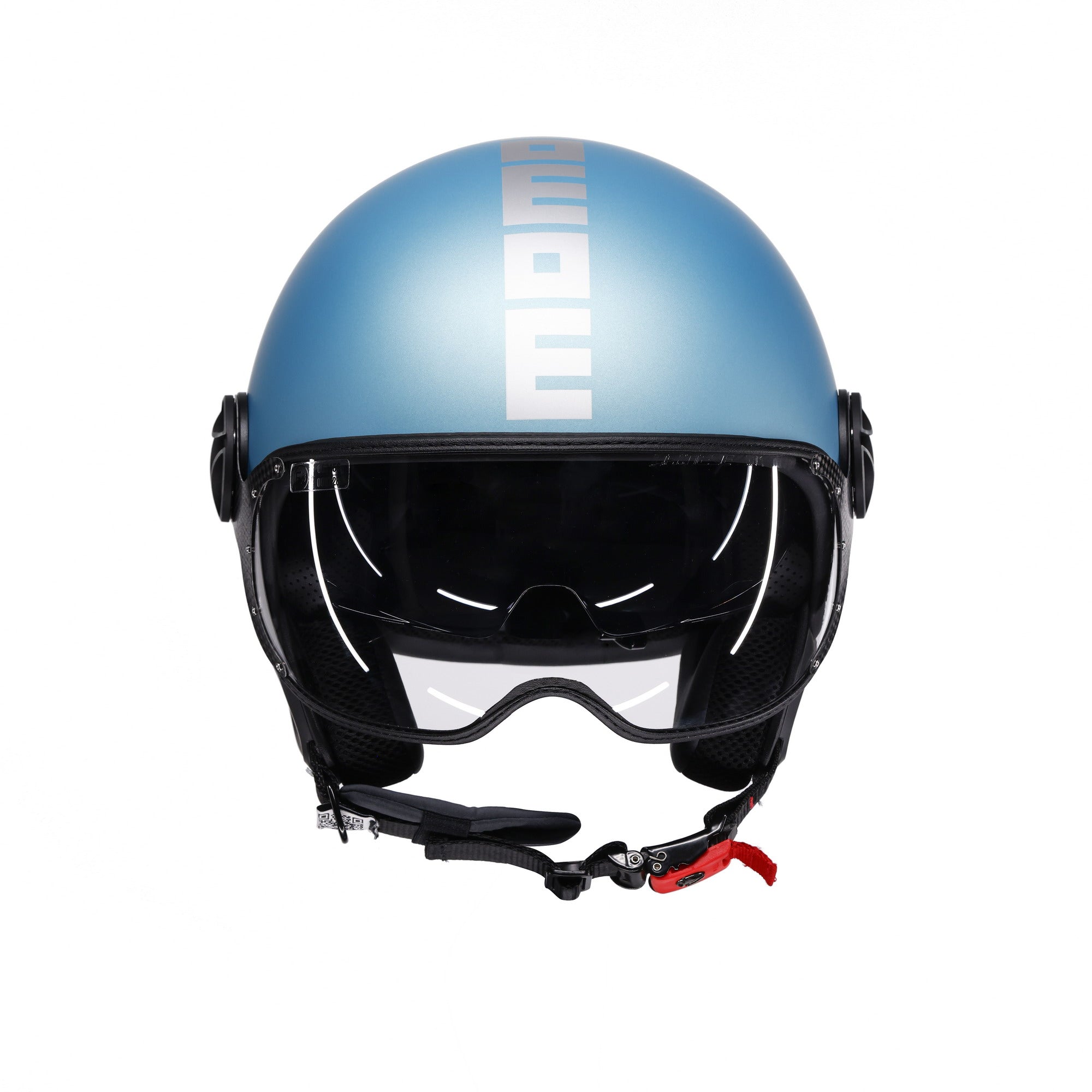 Casco Momo Design FGTR EVO Blu Primavera Opaco Silver