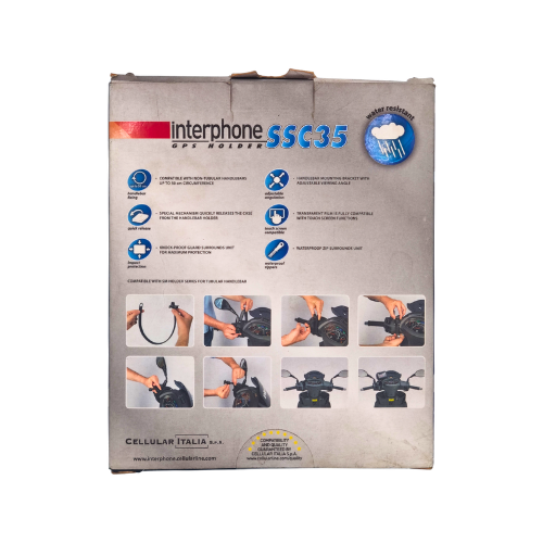 Cellular Line SSCGPS35 Supporto GPS Navigatore Impermeabile 3,5" – Manubri Non Tubolari Scooter Moto