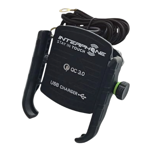 Cellularline Interphone Moto Crab USB – Supporto Smartphone Moto Alluminio Manubrio Universale con Ricarica
