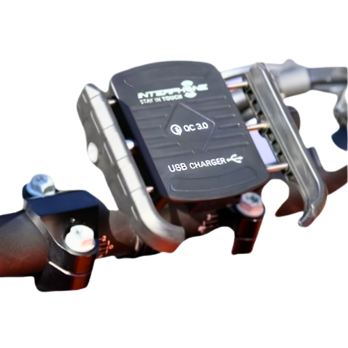 Cellularline Interphone Moto Crab USB – Supporto Smartphone Moto Alluminio Manubrio Universale con Ricarica