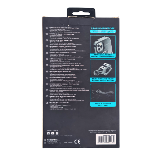 Cellularline Supporto Manubrio Moto iPhone 11 Pro / X / XS – Custodia Impermeabile IPX4 SMIPHONE11PRO