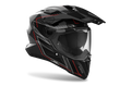 Airoh Commander 2 Carbon Stylish carbonio e rosso casco adventure, tre quarti anteriore sinistra con frontino