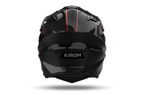 Airoh Commander 2 Carbon Stylish carbonio e rosso casco adventure, vista posteriore, logo Airoh sulla nuca