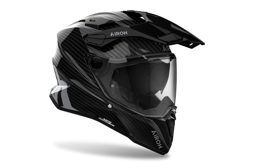 Airoh Commander 2 Full Carbon carbonio lucido casco adventure, tre quarti anteriore sinistra con frontino