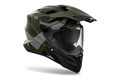 Airoh Commander 2 Reveal verde militare opaco casco adventure, tre quarti anteriore destra, visiera chiusa