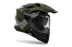 Airoh Commander 2 Reveal verde militare opaco casco adventure, tre quarti anteriore destra, visiera chiusa