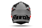 Airoh Commander 2 Reveal grigio e rosso opaco casco adventure, vista posteriore, logo Airoh sulla nuca