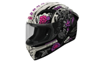Airoh Connor Bloom bianco e nero con fiori rosa CNBL17: profilo laterale