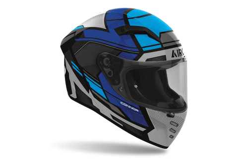 Casco integrale Airoh Connor Ego blu e grigio cod. CNE18, tre quarti anteriore