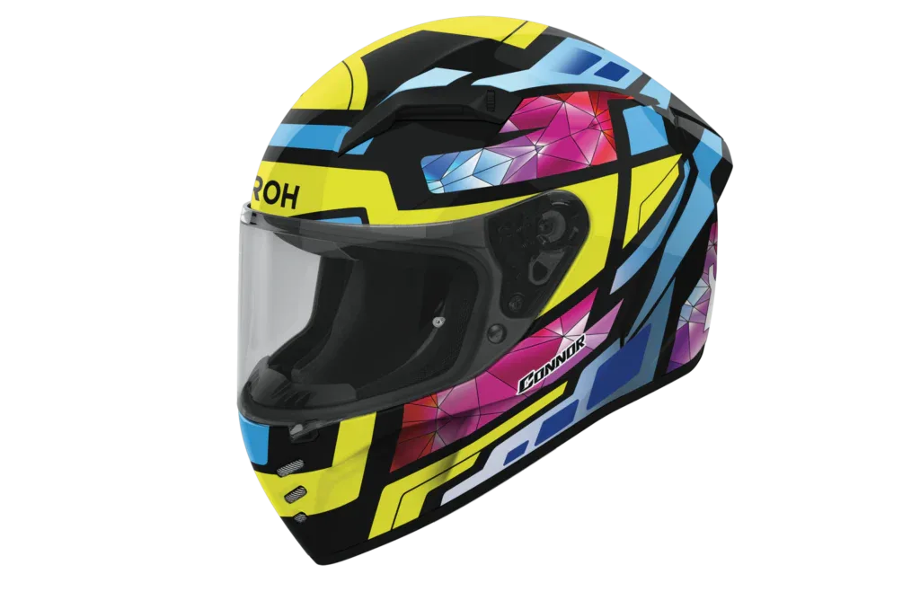 Airoh Connor Stellar multicolore CNS54: profilo laterale del casco integrale