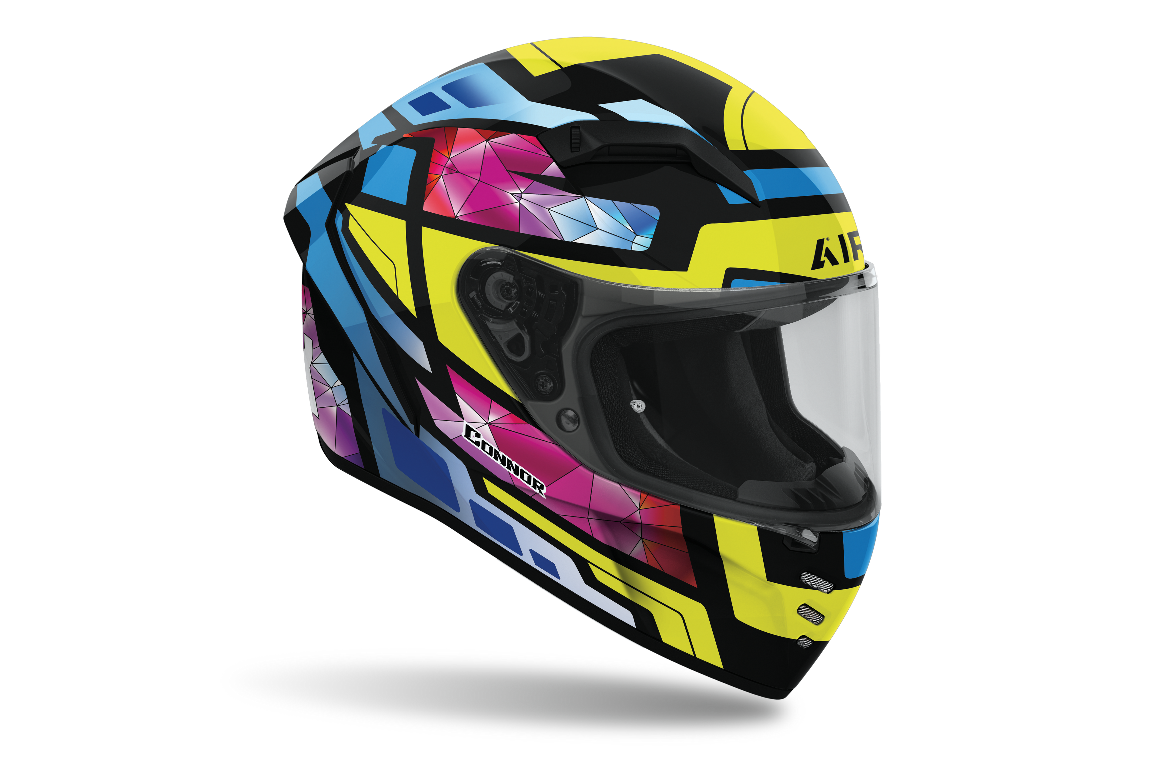 Casco integrale Airoh Connor Stellar multicolore cod. CNS54, tre quarti anteriore