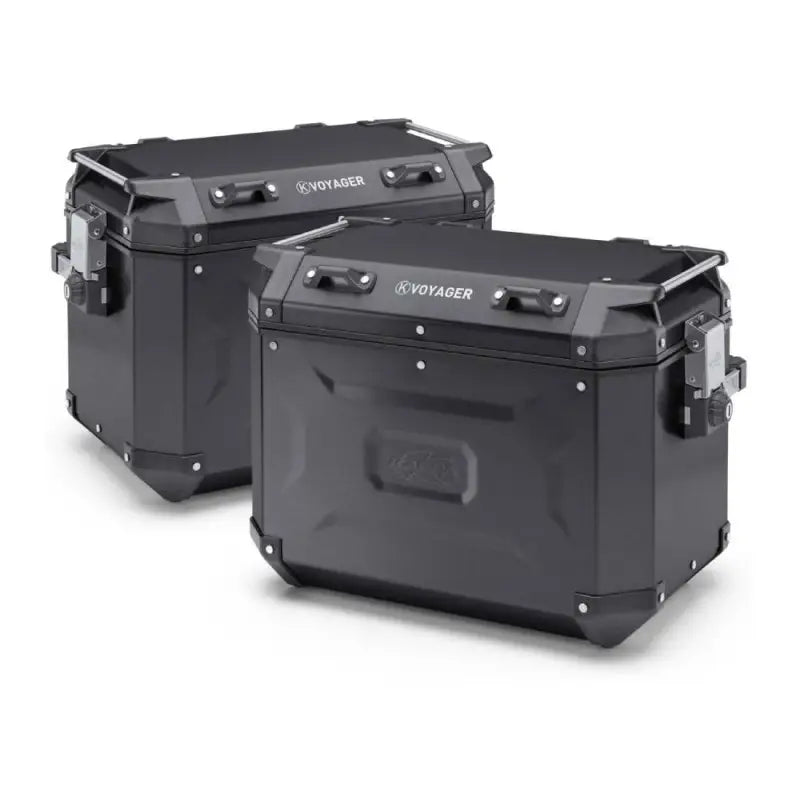 Kappa Moto Coppia Valigie Laterali Kappa K'Voyager KVG48BPACK2 Alluminio Nero 48+48 Litri – MONOKEY® CAM SIDE Nero Bauli - Moon Bike - Vista 1