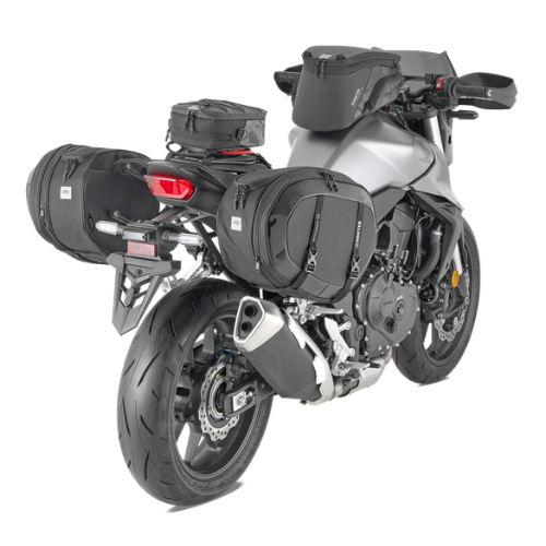 Coppia borse laterali Kappa Moto DR05 Drifter universali 40-52 L estensibili per moto Camouflage - Moon Bike - Vista 3