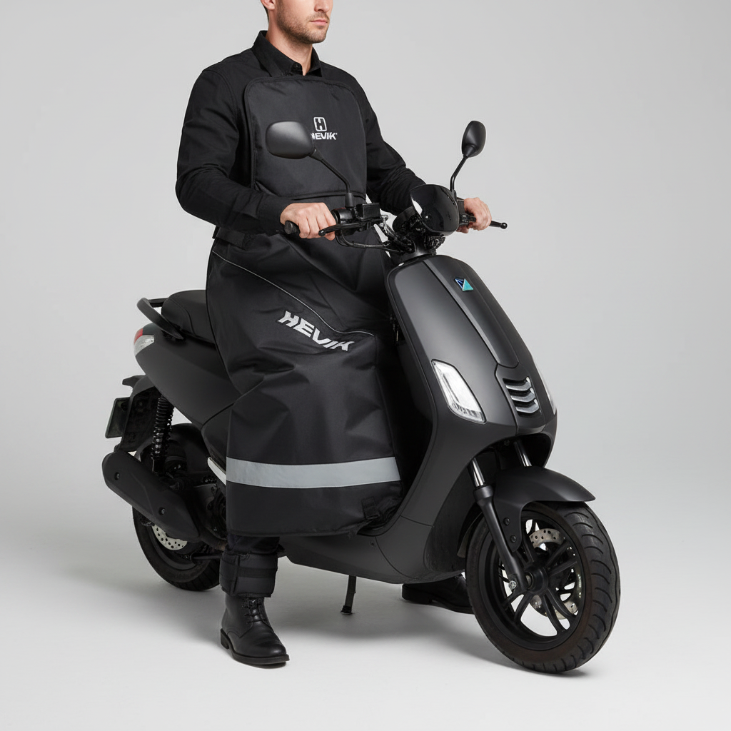 Hevik HAC203R Coprigambe Universale Impermeabile – Scooter e Maxiscooter Nero PVC Abbigliamento - Moon Bike - Vista 2