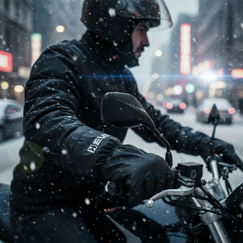 Copriguanti Invernali Impermeabili Hevik Nero Guanti Moto - Moon Bike - Vista 7
