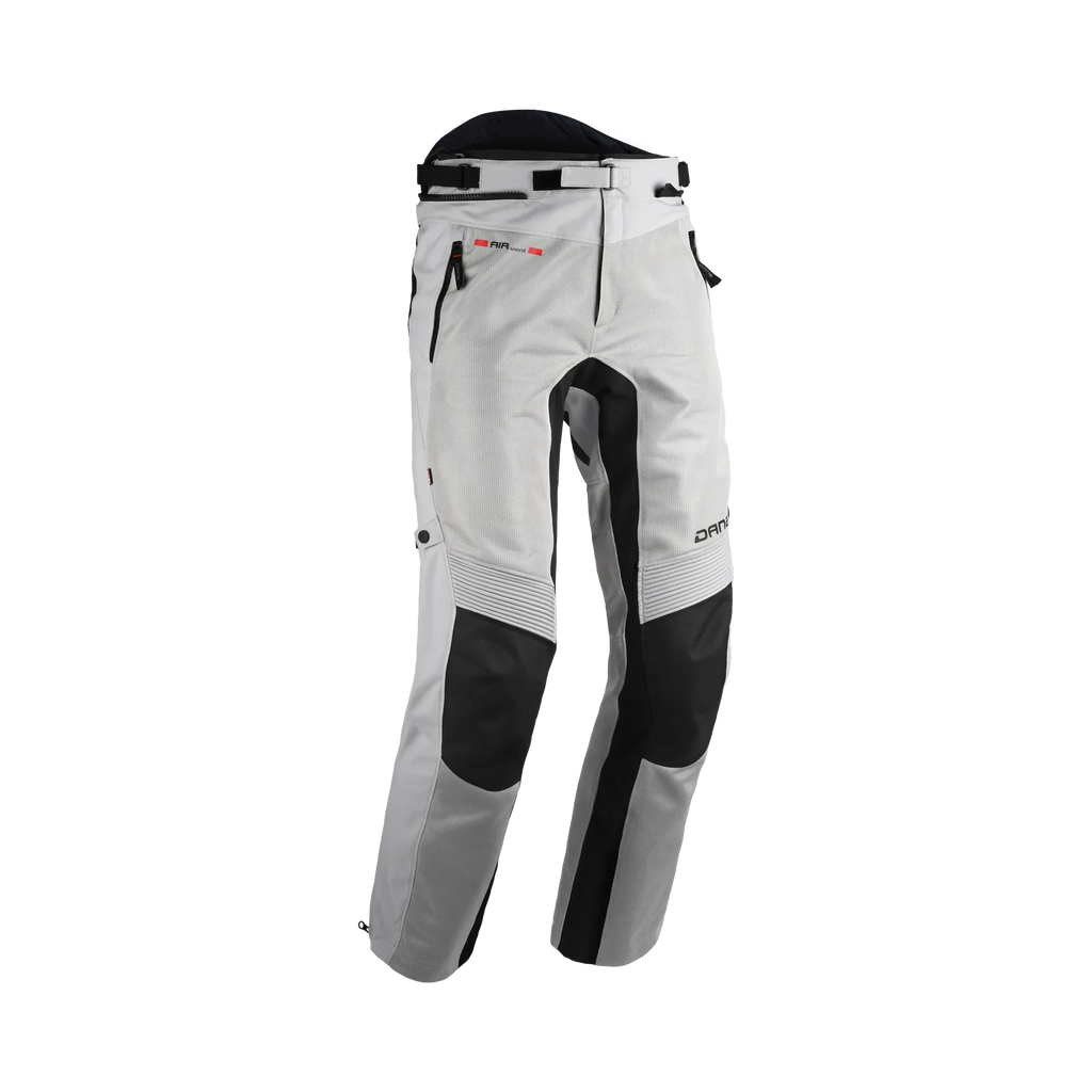 Pantaloni moto Dane Arreso grigio e nero, vista tre quarti anteriore, foto ufficiale Dane