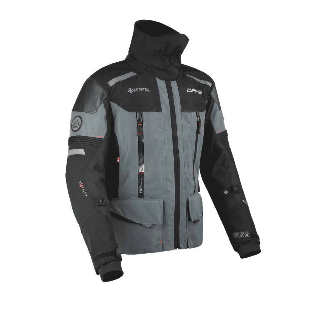 Giacca moto uomo Dane Bornholm Gore-Tex Pro nero e grigio, EN 17092 AA, foto Dane