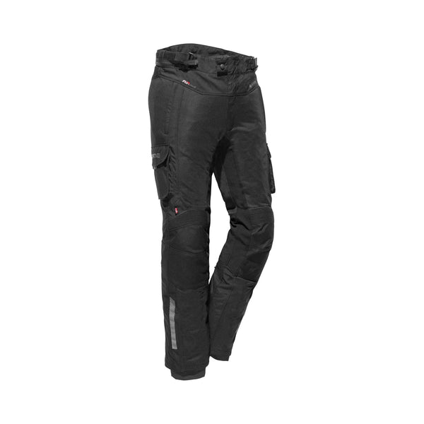 Pantaloni moto Dane Drakar Gore-Tex neri, vista tre quarti anteriore, foto ufficiale Dane