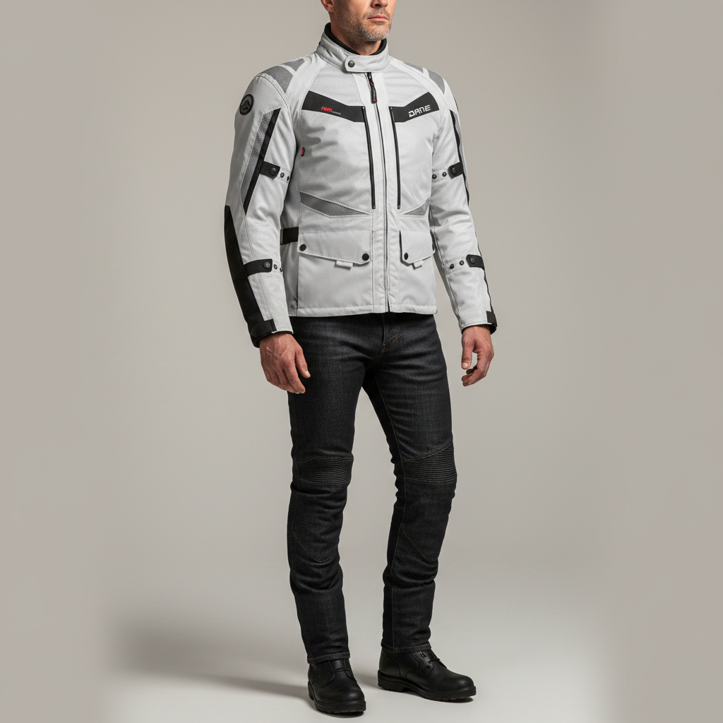 Dane 102.444.25 Drakar Gore-Tex Giacca Moto Adventure Grigio – EN 17092 - Moon Bike - Vista 3