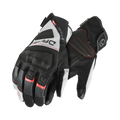 Guanti moto estivi Dane Eskil Gore-Tex grigi con inserti rossi, dorso con protettore nocche sotto pelle traforata, foto ufficiale Dane