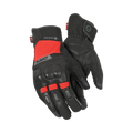 Guanti moto Dane Finn Gore-Tex Grip neri con inserti rossi, dorso con protezione nocche e tergivisiera sull'indice, foto ufficiale Dane