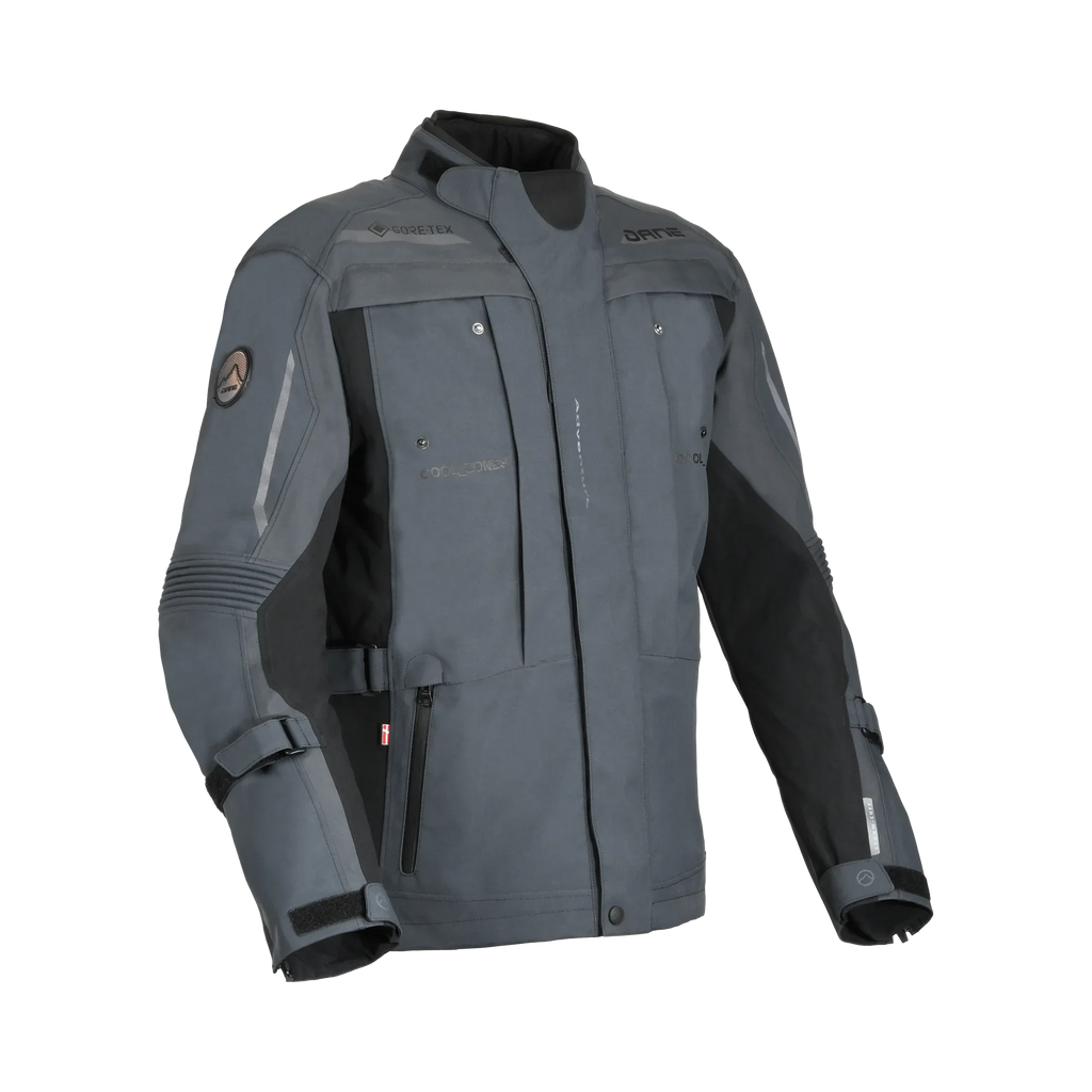 Giacca moto Dane Svendborg Gore-Tex grigio scuro, EN 17092 A, foto ufficiale Dane