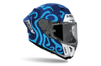 Casco integrale Airoh GP 800 Swain blu e azzurro cod. GP8SW18, tre quarti anteriore