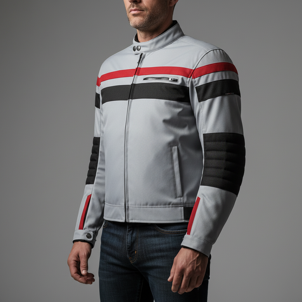 Giacca Moto Hevik Blackjack Impermeabile Grigio - Moon Bike - Vista 3
