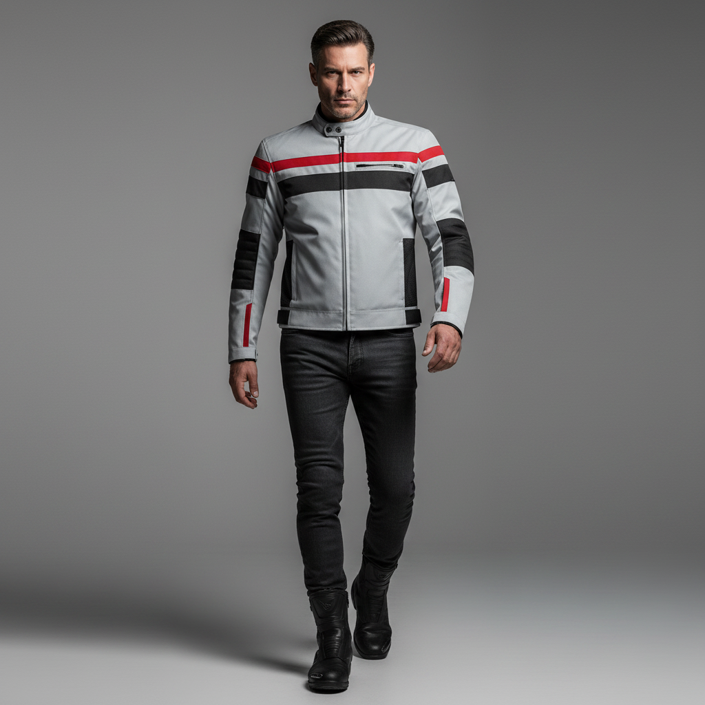 Giacca Moto Hevik Blackjack Impermeabile Grigio - Moon Bike - Vista 4