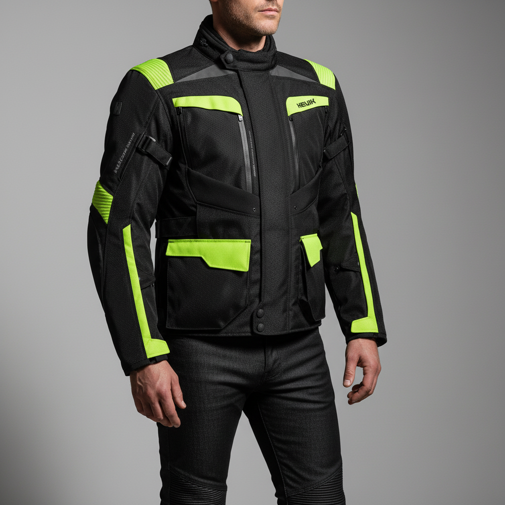 Giacca Moto Hevik Centaurus 3 Strati Uomo Nero/Giallo - Moon Bike - Vista 4