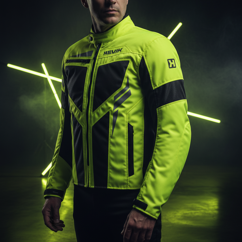 Giacca Moto Hevik Ikaro Estiva Giallo Fluo - Moon Bike - Vista 7