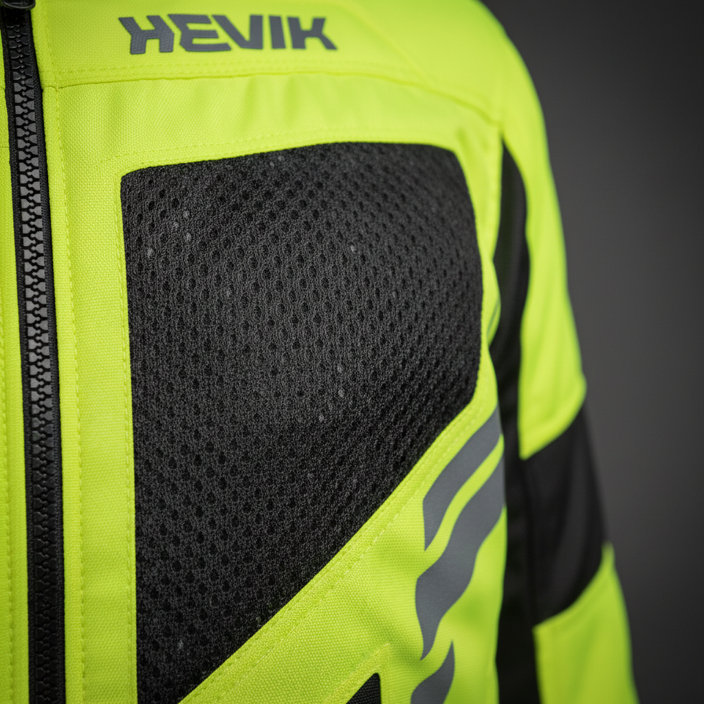 Giacca Moto Hevik Ikaro Estiva Giallo Fluo - Moon Bike - Vista 4