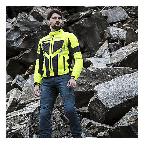 Giacca Moto Hevik Ikaro Estiva Giallo Fluo - Moon Bike - Vista 3