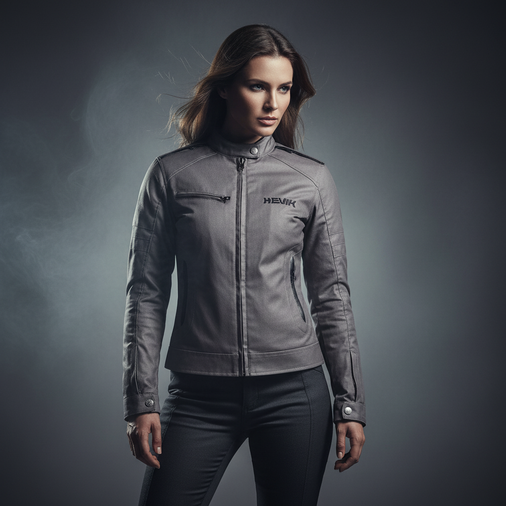 Giacca Moto Hevik Madsen Lady Donna Grigio - Moon Bike - Vista 6