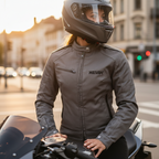 Giacca Moto Hevik Madsen Lady Donna Grigio - Moon Bike - Vista 8