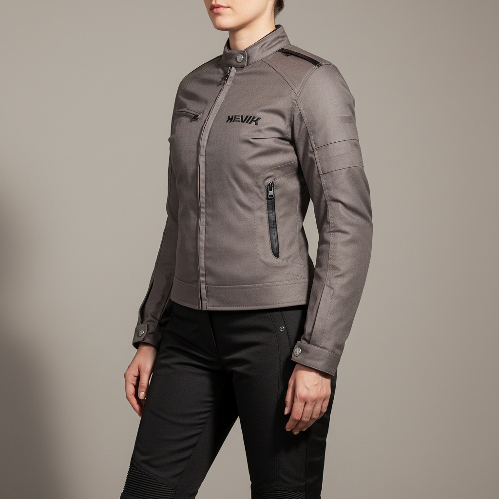 Giacca Moto Hevik Madsen Lady Donna Grigio - Moon Bike - Vista 3