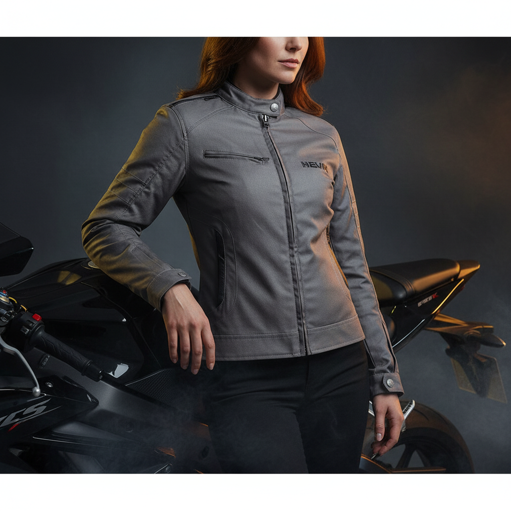 Giacca Moto Hevik Madsen Lady Donna Grigio - Moon Bike - Vista 7