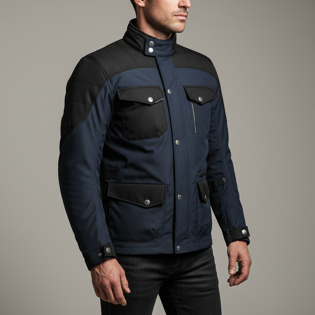 Giacca Moto Hevik Portland Evo Uomo Blu - Moon Bike - Vista 2