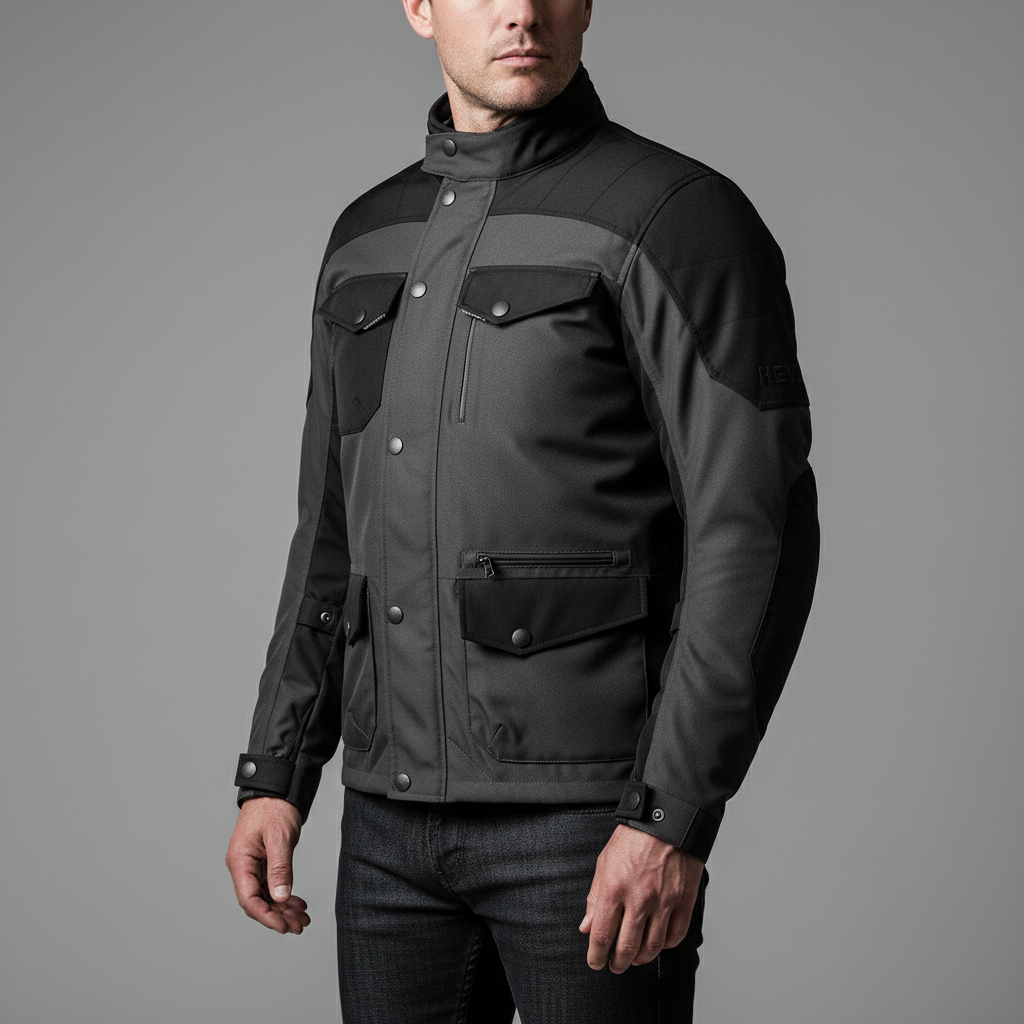 Giacca Moto Hevik Portland Evo Uomo Nero/Grigio - Moon Bike - Vista 7