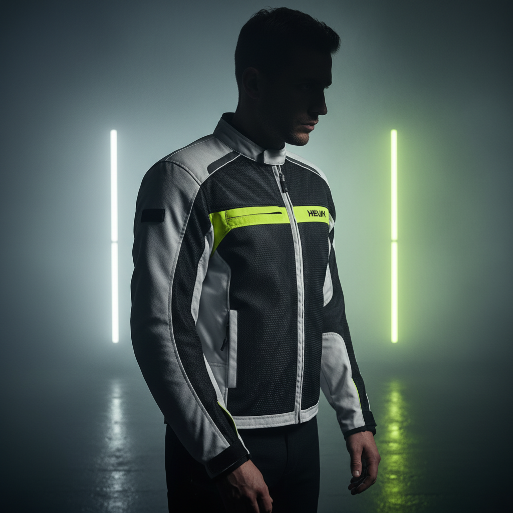 Giacca Moto Hevik Scirocco Light Uomo Grigio/Giallo Fluo - Moon Bike - Vista 6