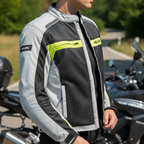 Giacca Moto Hevik Scirocco Light Uomo Grigio/Giallo Fluo - Moon Bike - Vista 7