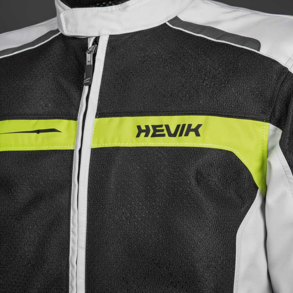 Giacca Moto Hevik Scirocco Light Uomo Grigio/Giallo Fluo - Moon Bike - Vista 3