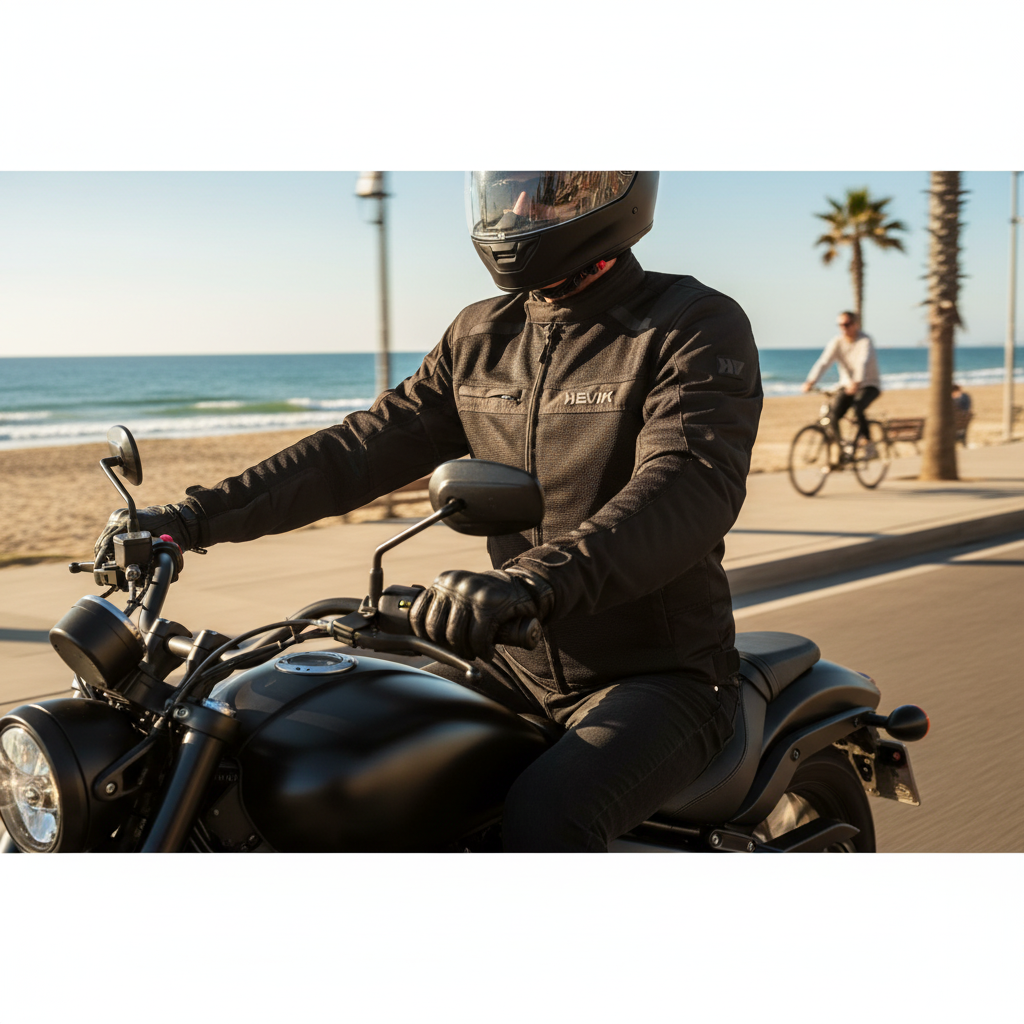 Giacca Moto Hevik Scirocco Light Uomo Nero - Moon Bike - Vista 8
