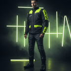 Giacca Moto Hevik Stelvio 2 Strati Nero/Giallo Fluo - Moon Bike - Vista 5