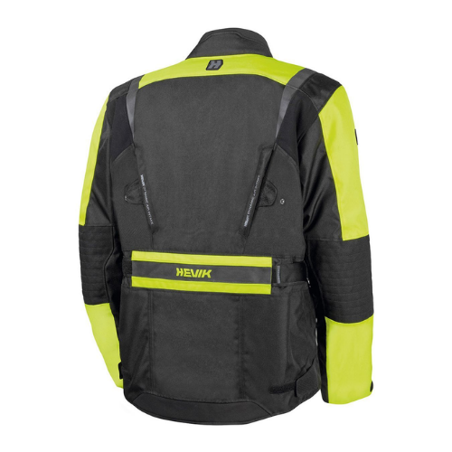 Giacca Moto Hevik Stelvio 2 Strati Nero/Giallo Fluo - Moon Bike - Vista 2