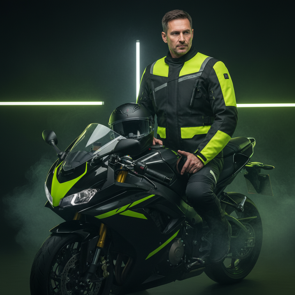 Giacca Moto Hevik Stelvio Light Nero/Giallo Fluo - Moon Bike - Vista 10