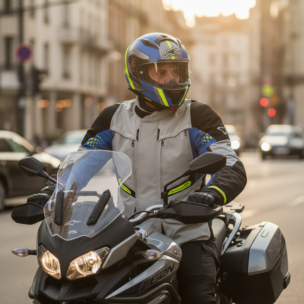 Macna Giacca Moto Macna Fusor Light Grey Blu – Impermeabile 3 Strati CE Livello 2 Blu Abbigliamento per moto - Moon Bike - Vista 7