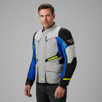Macna Giacca Moto Macna Fusor Light Grey Blu – Impermeabile 3 Strati CE Livello 2 Blu Abbigliamento per moto - Moon Bike - Vista 5